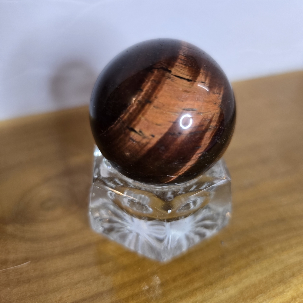 Red Tiger's Eye Crystal Sphere Polished Gemstone Ball – Stand Not Included - Picture 5 of 6